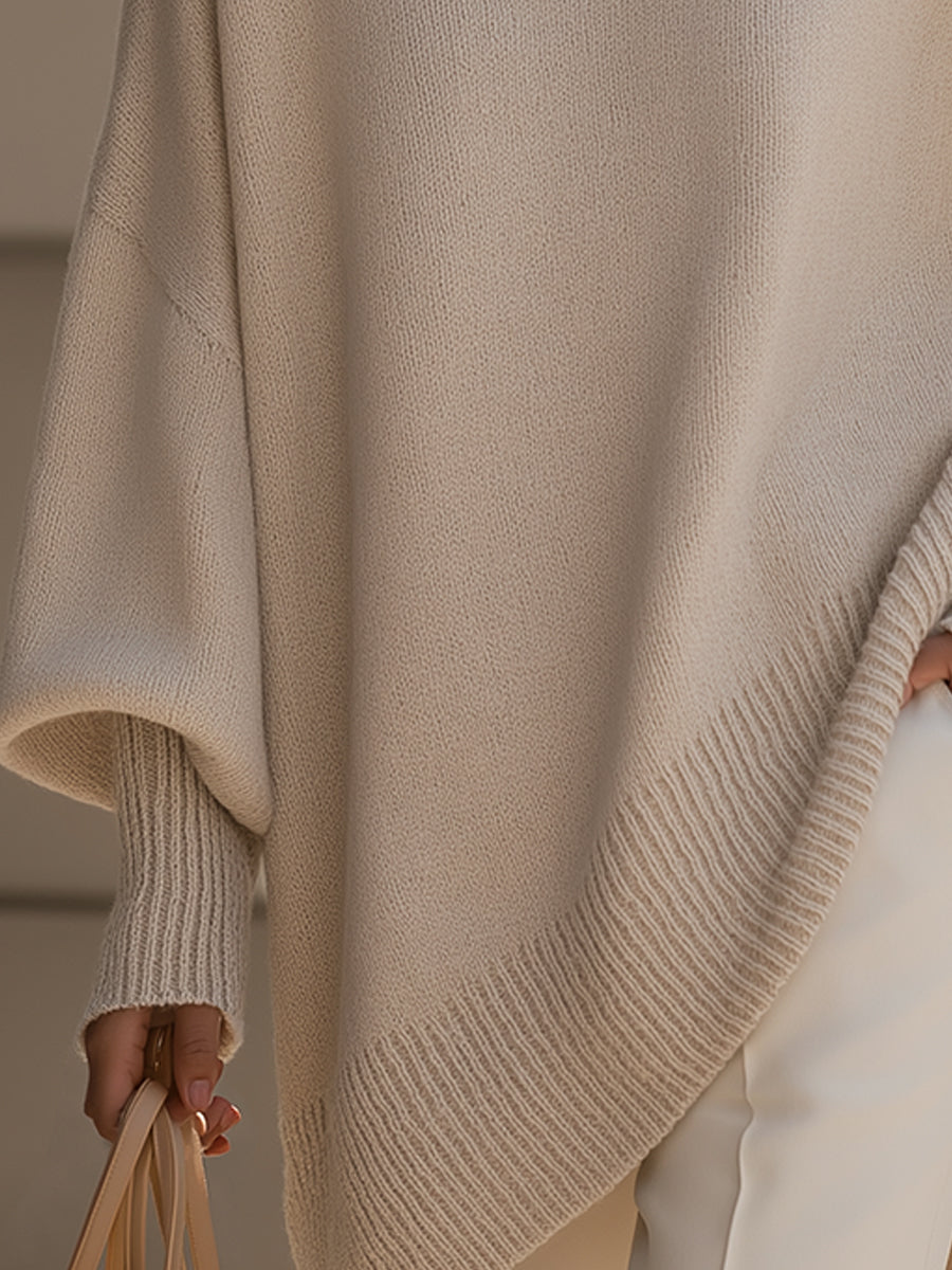 Jennifer | Oversized Sweater with Draping and Wide Neck