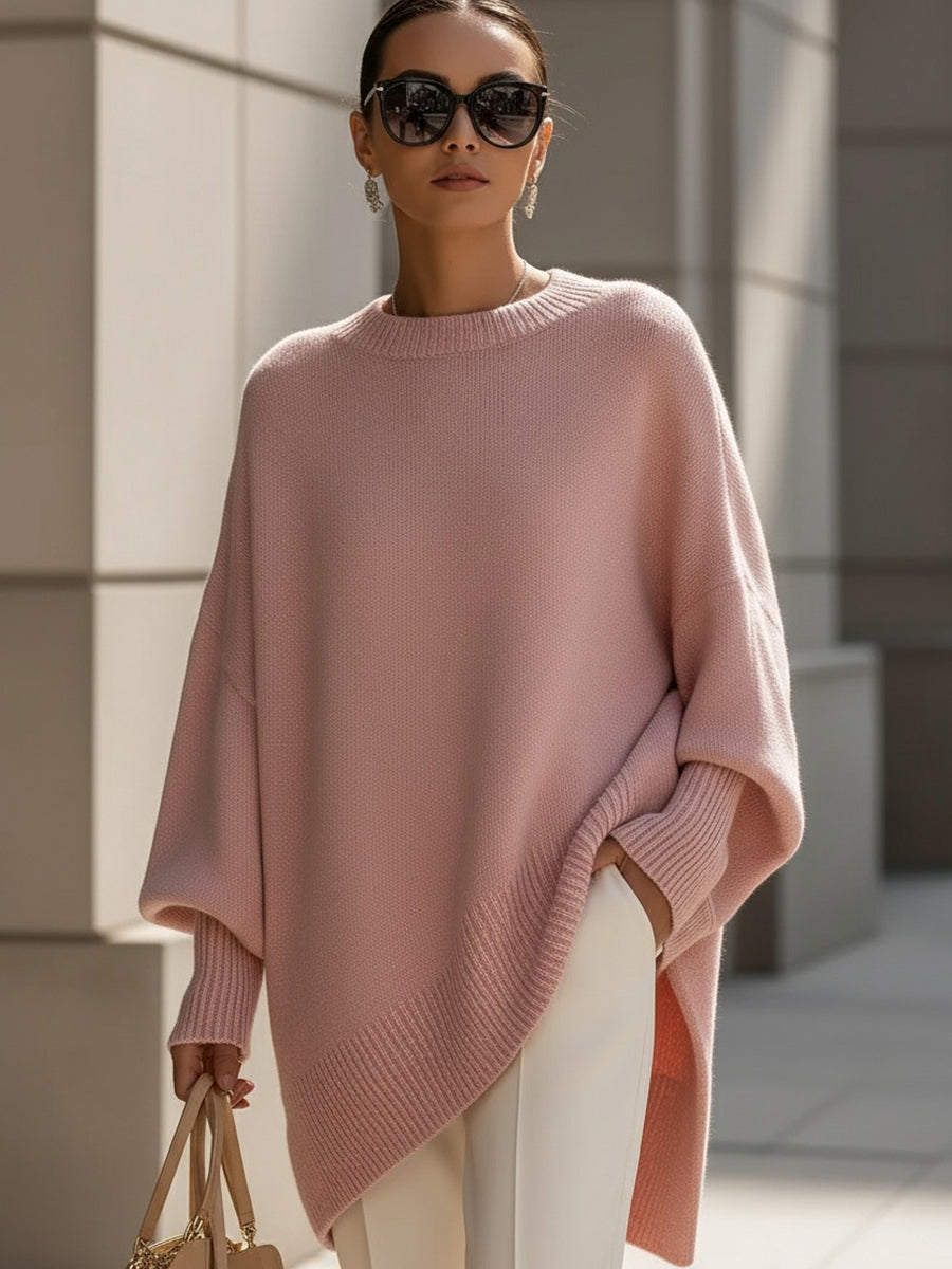 Jennifer | Oversized Sweater with Draping and Wide Neck