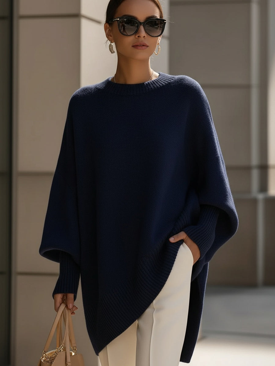 Jennifer | Oversized Sweater with Draping and Wide Neck