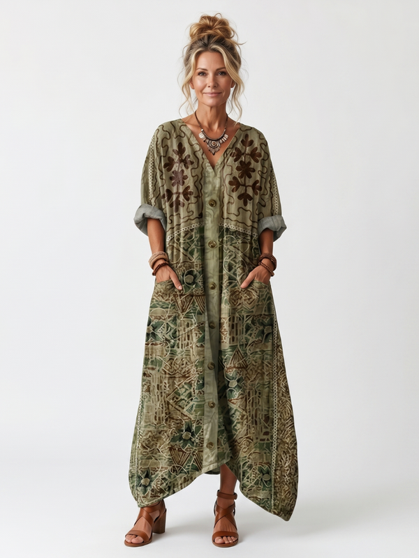 Aleta | Button Front Midi Dress