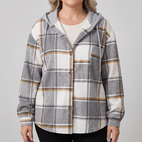 HIGHLAND PLAID HOODED COAT