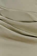 Dalia Off Shoulder Satin Maxi Dress - Sage