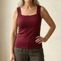 Roxanne | Built-in Comfort Bra Tanktop - Burgundy