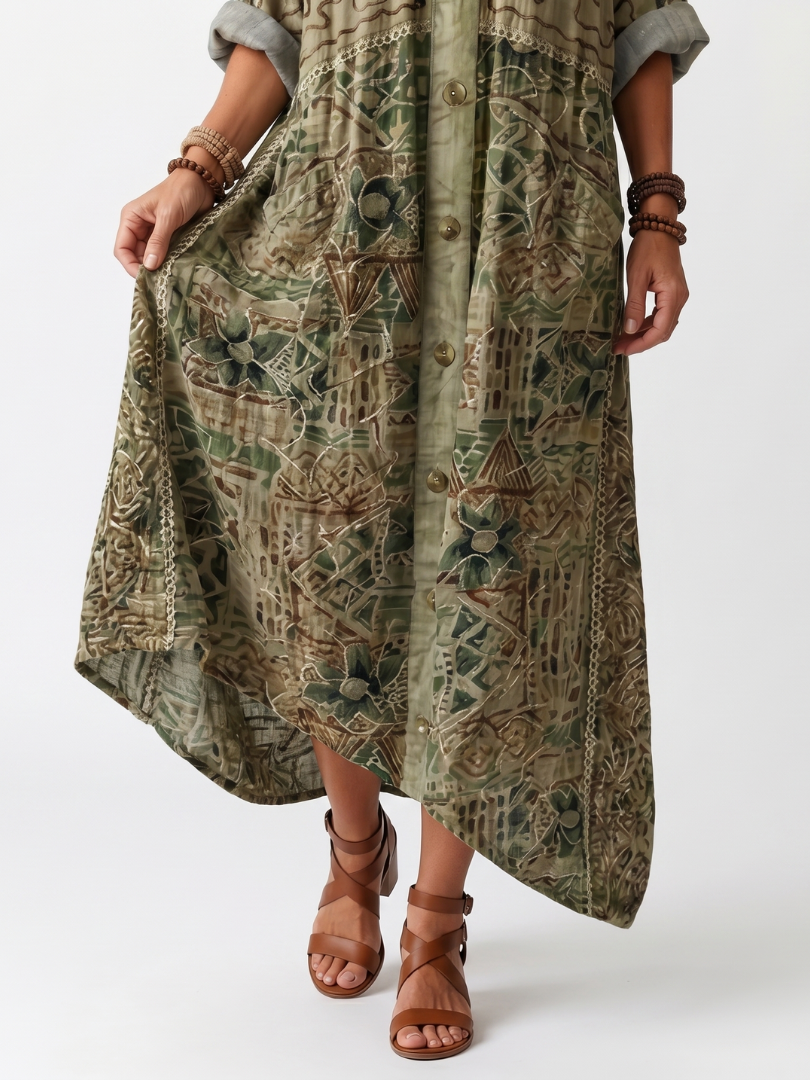 Aleta | Button Front Midi Dress