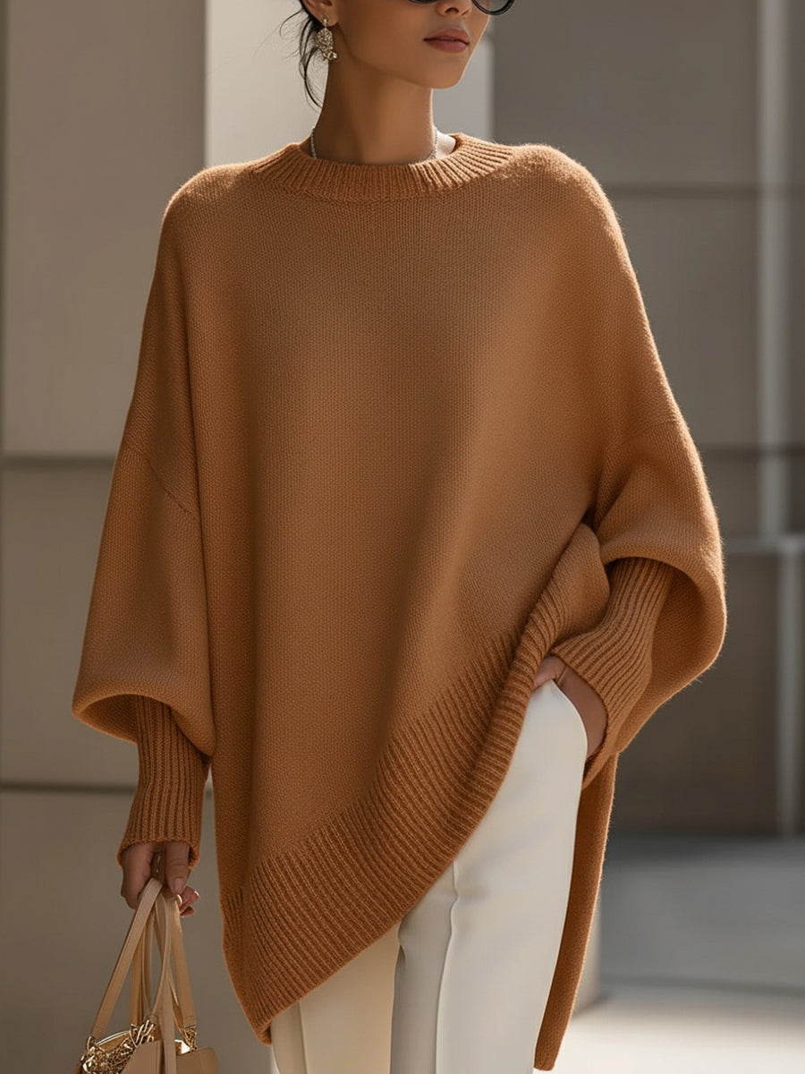 Jennifer | Oversized Sweater with Draping and Wide Neck