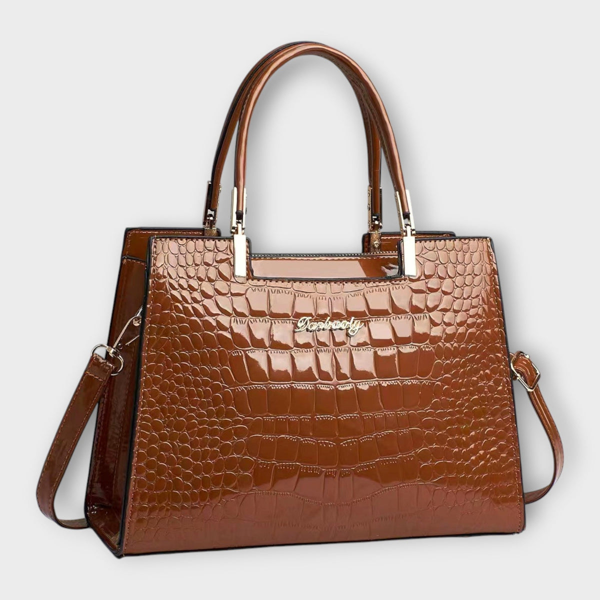 Esther | Glossy Crocodile Pattern Handbag