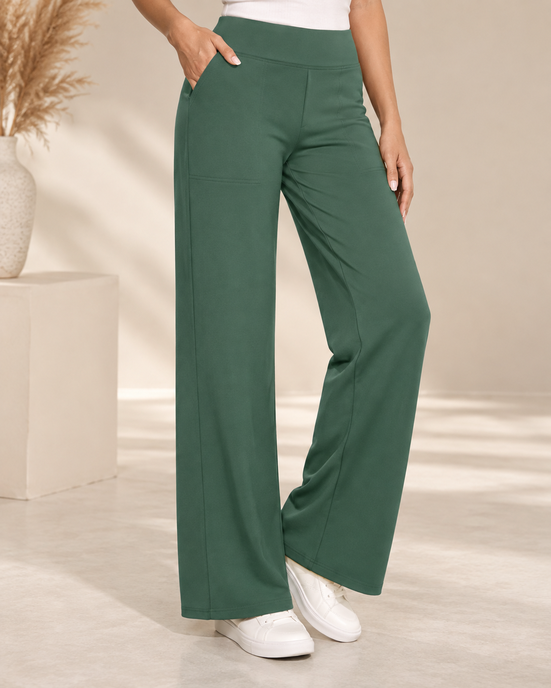 Lize Comfortable Wide-Leg Stretch Pants - 11