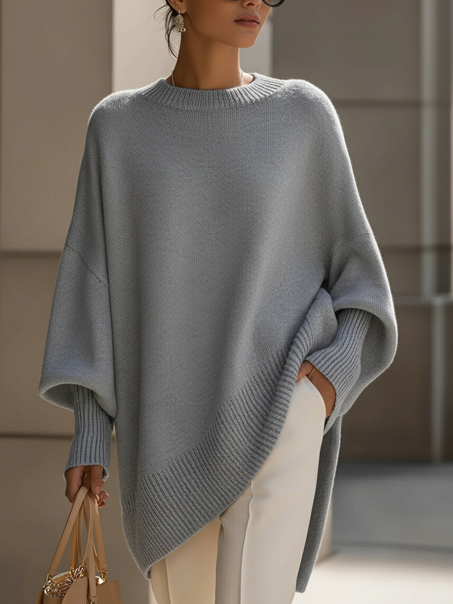Jennifer | Oversized Sweater with Draping and Wide Neck