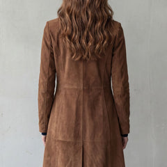 Disa | Vintage Suede Finish Long Coat - 3