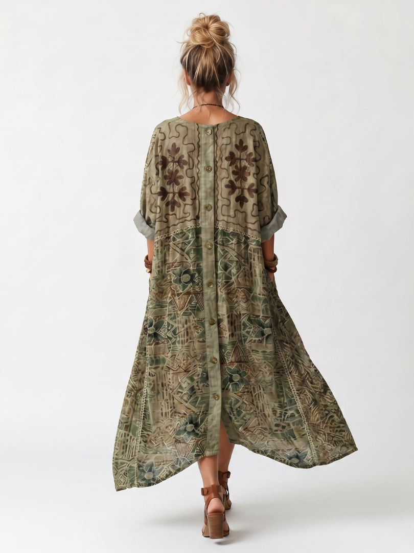 Aleta | Button Front Midi Dress