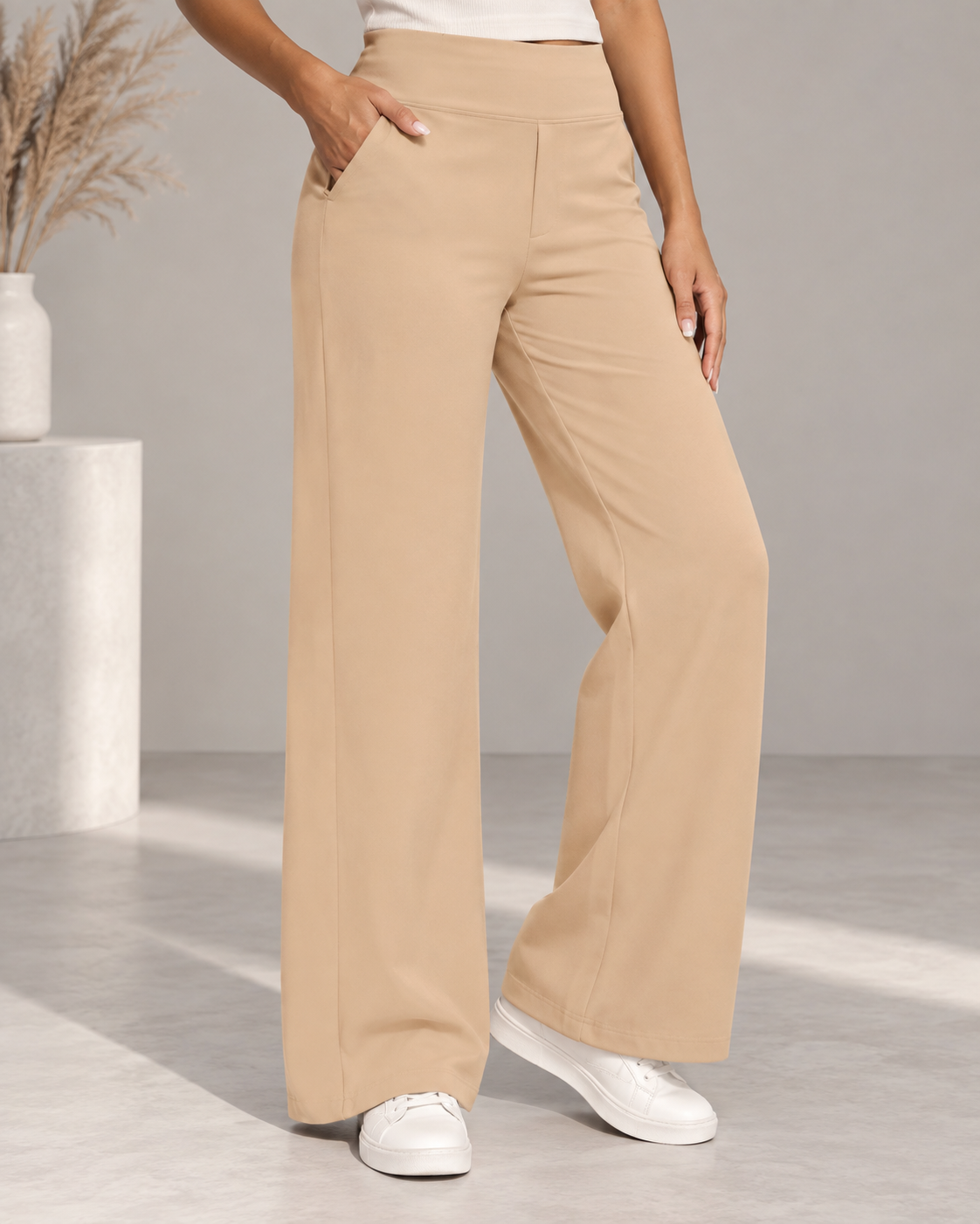 Lize Comfortable Wide-Leg Stretch Pants - 12