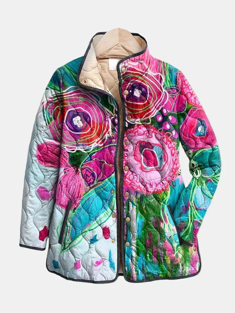 Ivelda™ | Floral Patterned Quilted Jacket