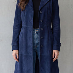 Disa | Vintage Suede Finish Long Coat - 6