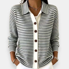 Nola | Gestreepte Herfst Cardigan - 4