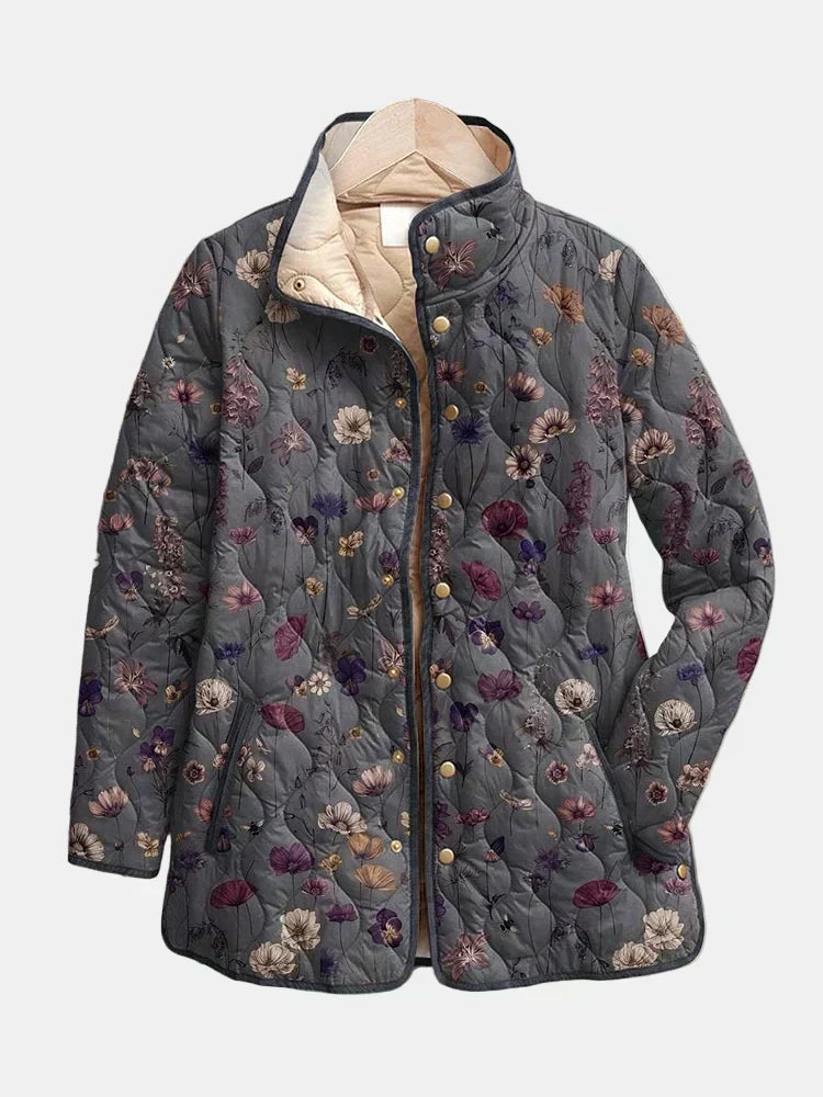 Beatrice | Vintage Floral Print Quilted Jacket