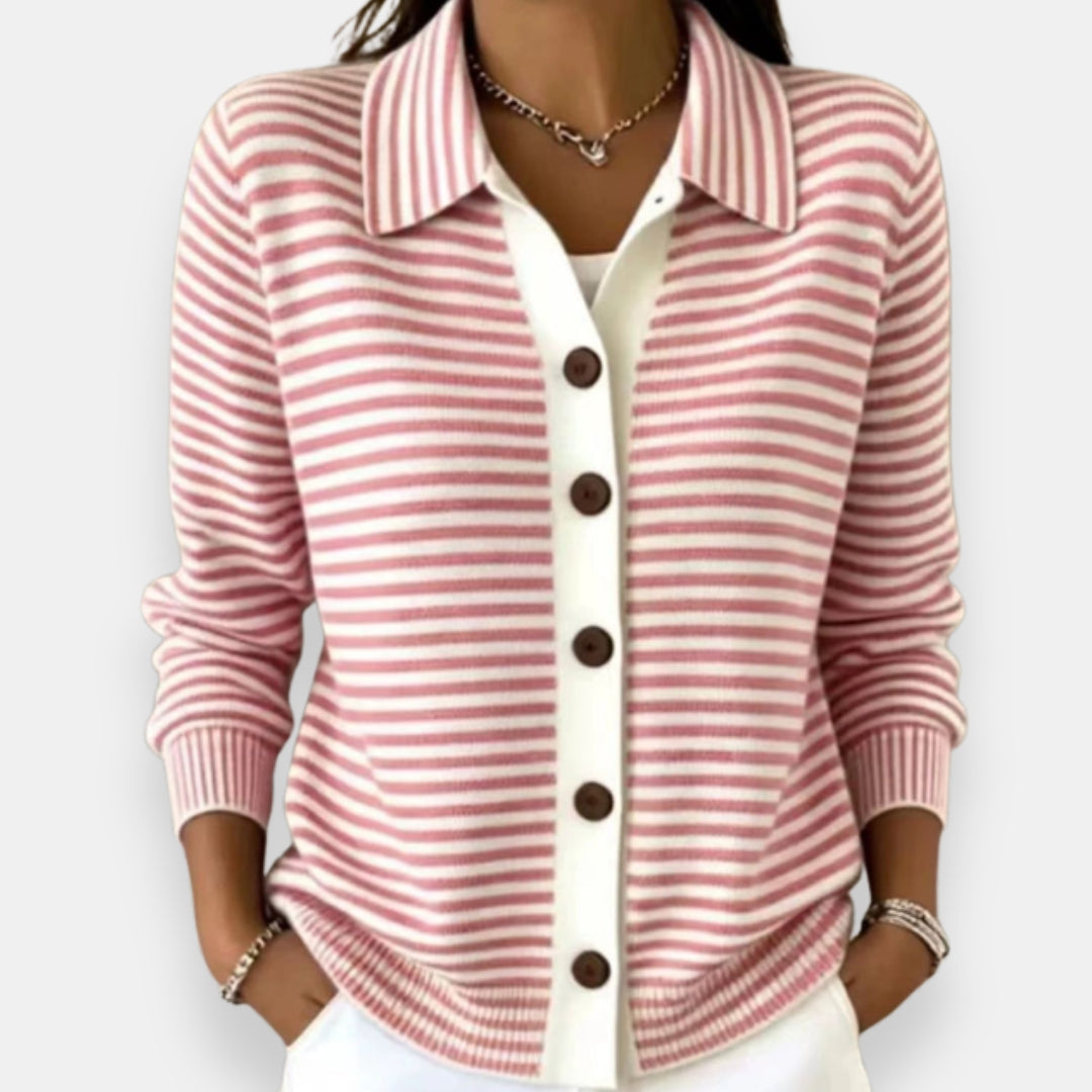 Nola | Gestreepte Herfst Cardigan - 5