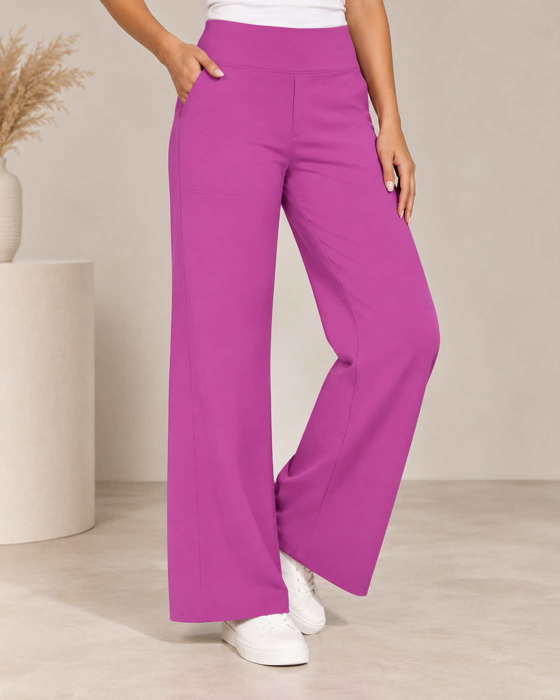 Lize Comfortable Wide-Leg Stretch Pants - 17