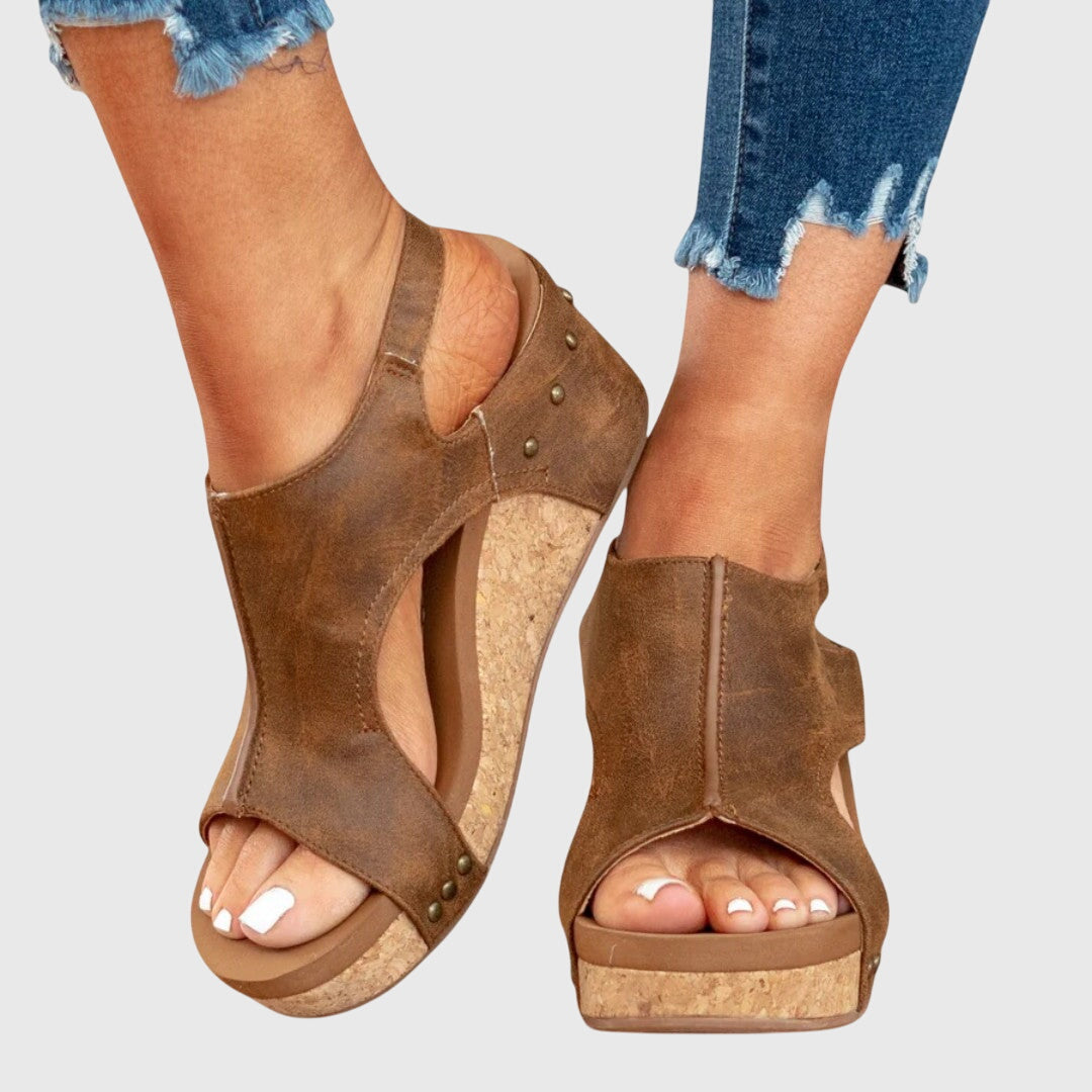 Adela | Cushioned Wedge Sandals