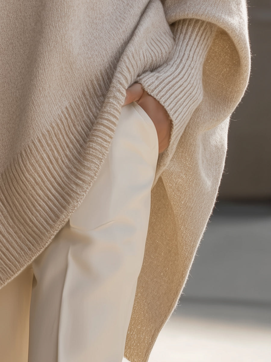 Jennifer | Oversized Sweater with Draping and Wide Neck