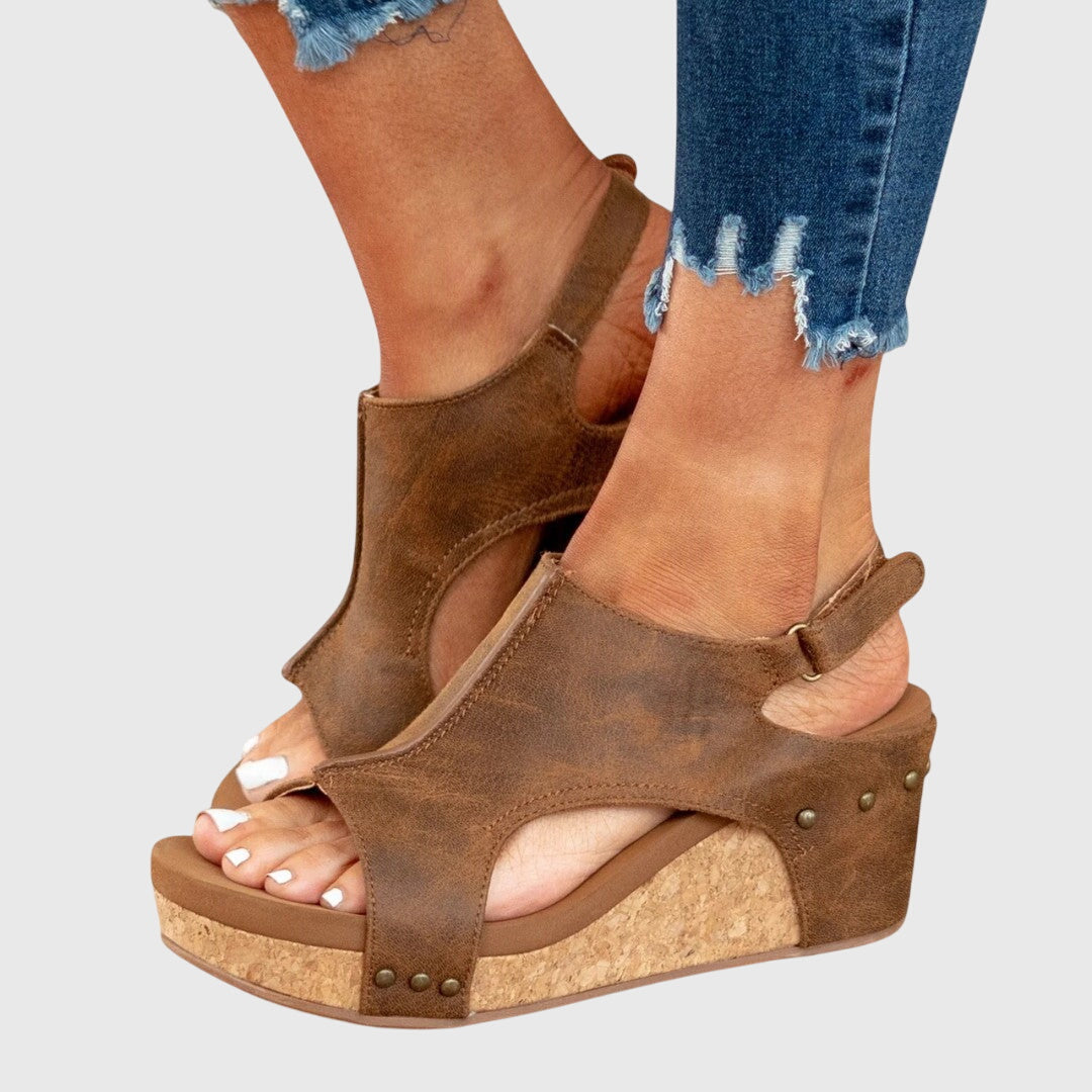 Adela | Cushioned Wedge Sandals