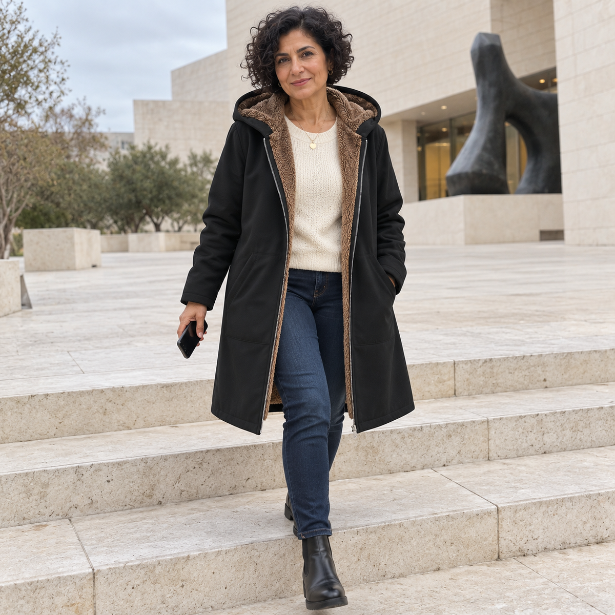 Josefin | Cozy Sherpa-Lined Hooded Coat - 6