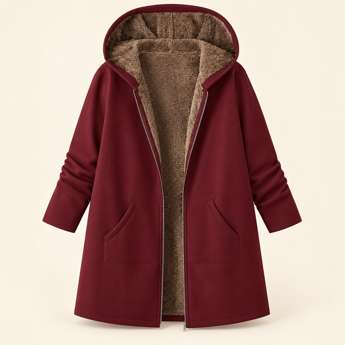 Josefin | Cozy Sherpa-Lined Hooded Coat - 12