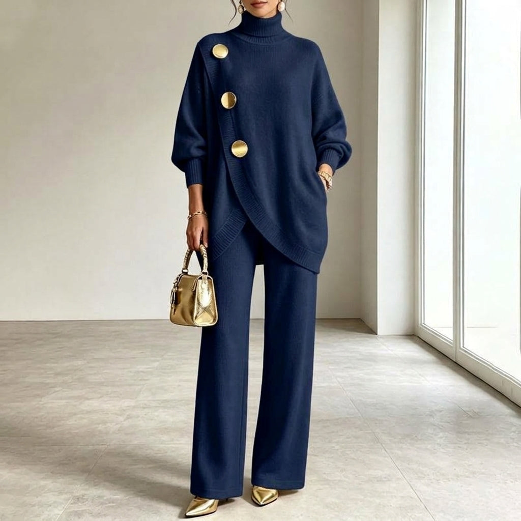 Noa | Knit set with turtleneck and wide pants