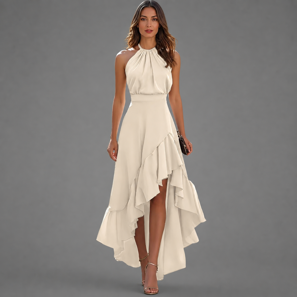 Belinda | Halter Ruffle Maxi Dress