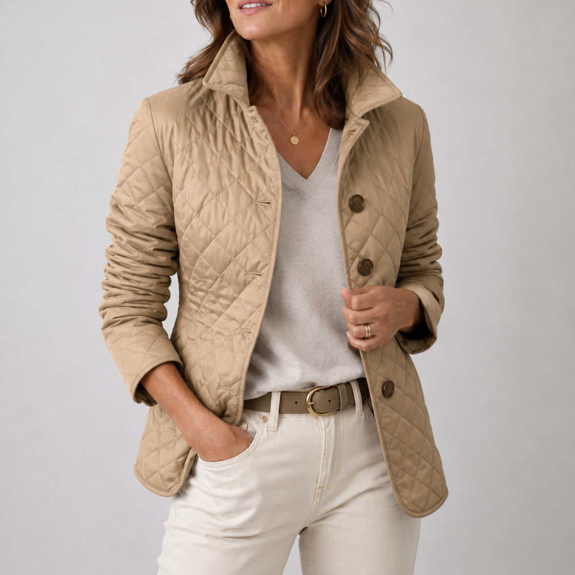 Ondina | Quilted button-front jacket
