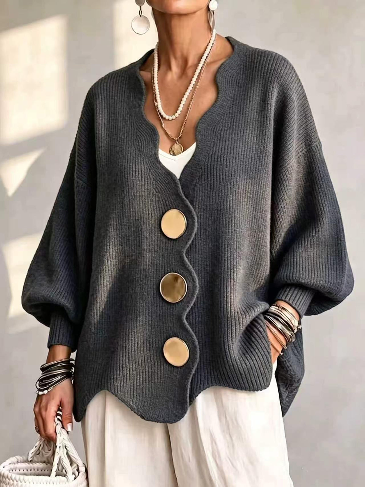 Susan | Everyday Button Front Cardigan Sweater - 1