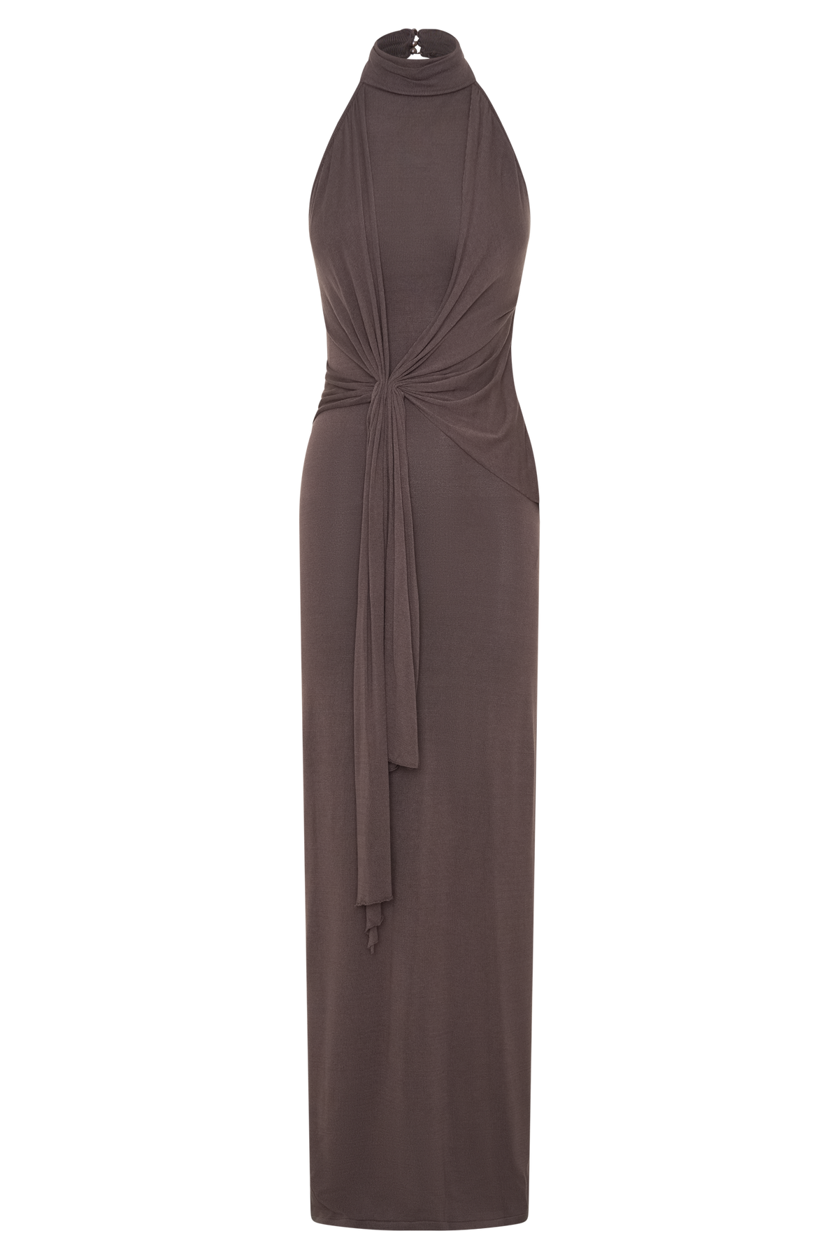 Cindylou Halter Knit Maxi Dress - Peppercorn