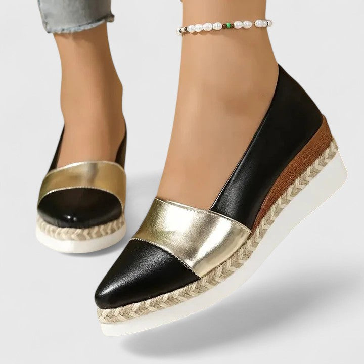 Elizabeth | Metallic Platform Loafers - 1