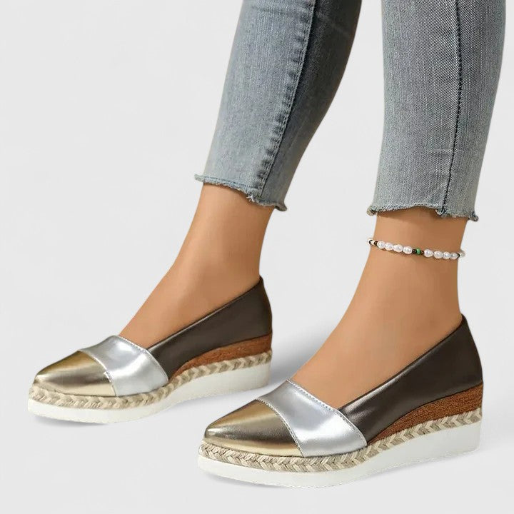 Elizabeth | Metallic Platform Loafers - 2