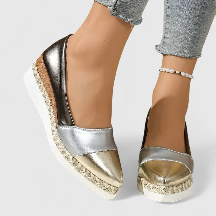 Elizabeth | Metallic Platform Loafers - 7