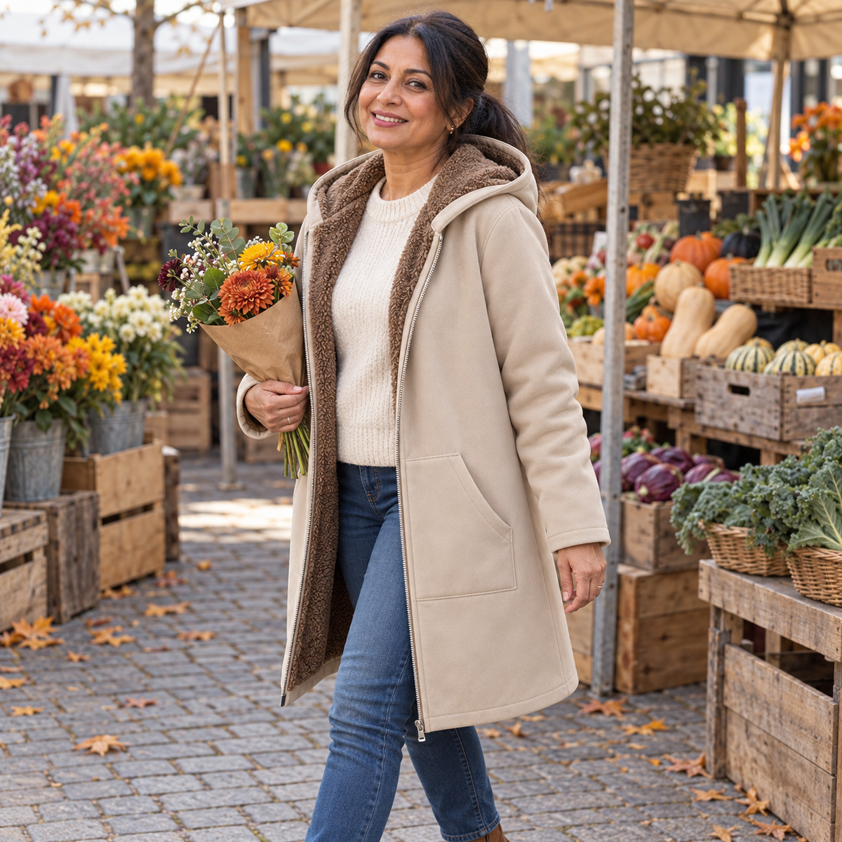 Josefin | Cozy Sherpa-Lined Hooded Coat - 11