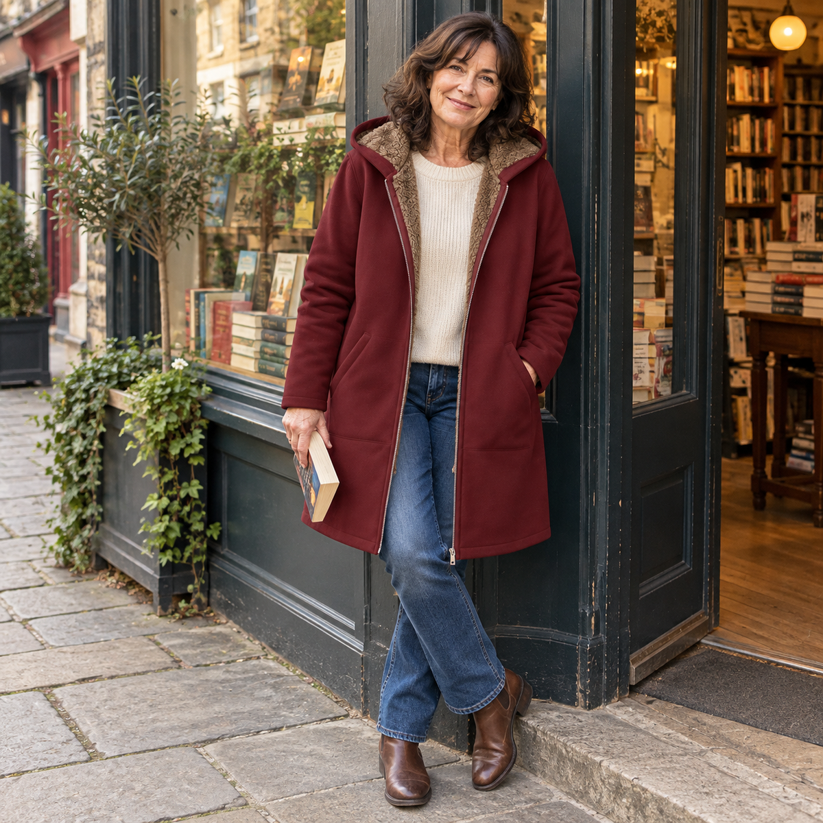 Josefin | Cozy Sherpa-Lined Hooded Coat - 14