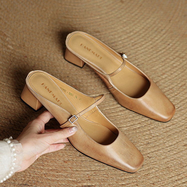 Alicia | Leather Mary Jane Mules