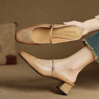 Alicia | Leather Mary Jane Mules
