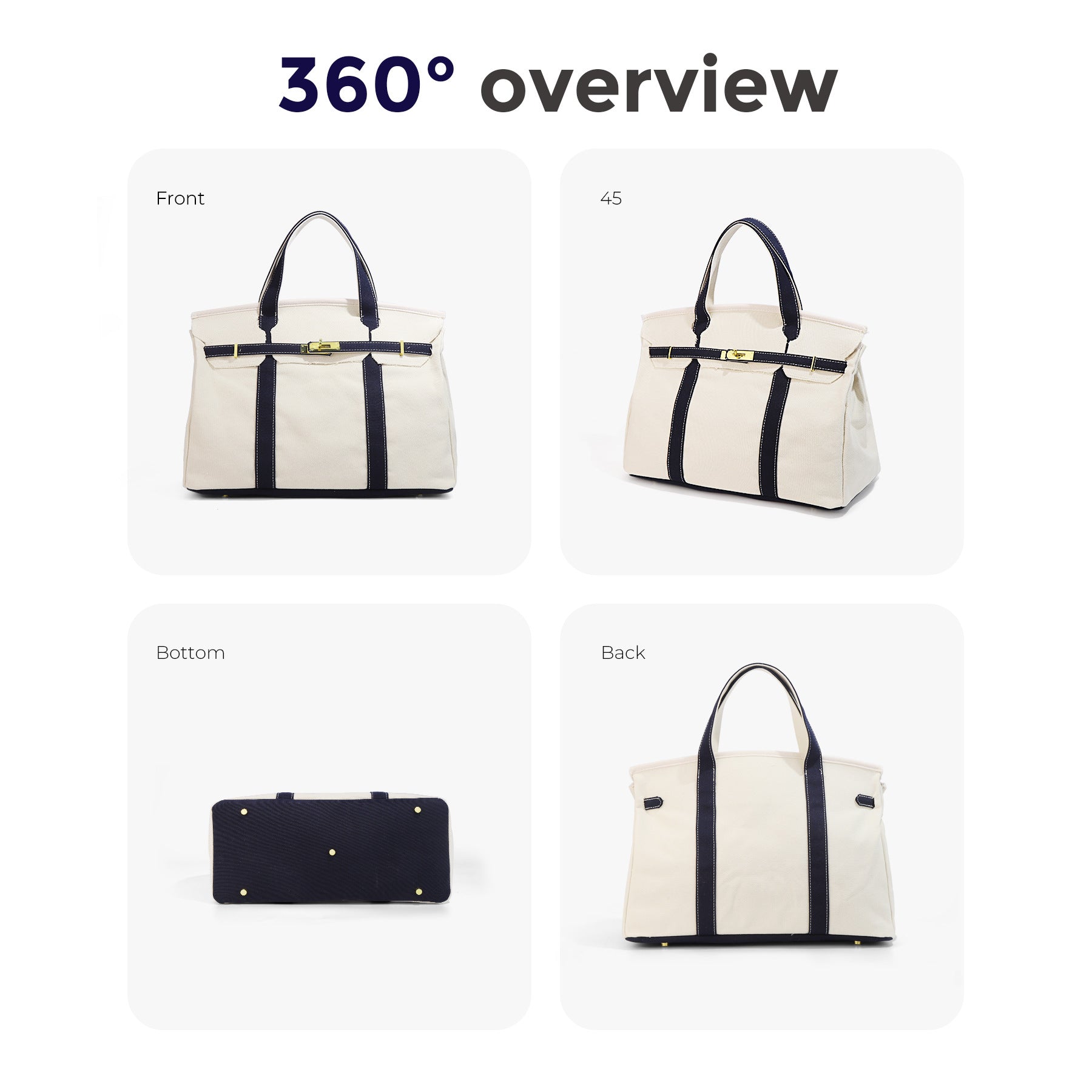 Margaux | Structured Canvas Tote Bag