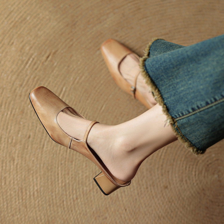 Alicia | Leather Mary Jane Mules