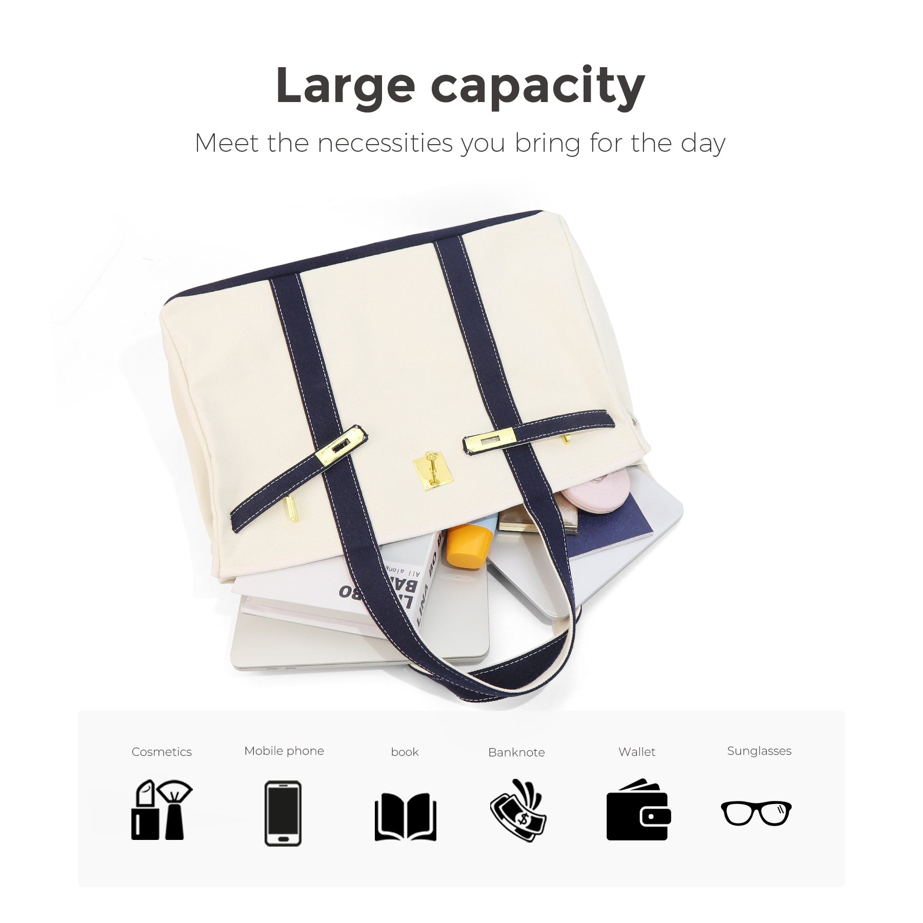 Margaux | Structured Canvas Tote Bag