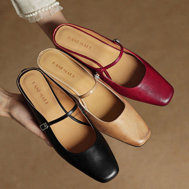 Alicia | Leather Mary Jane Mules