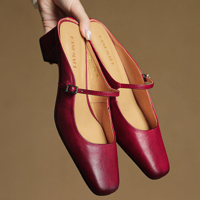 Alicia | Leather Mary Jane Mules