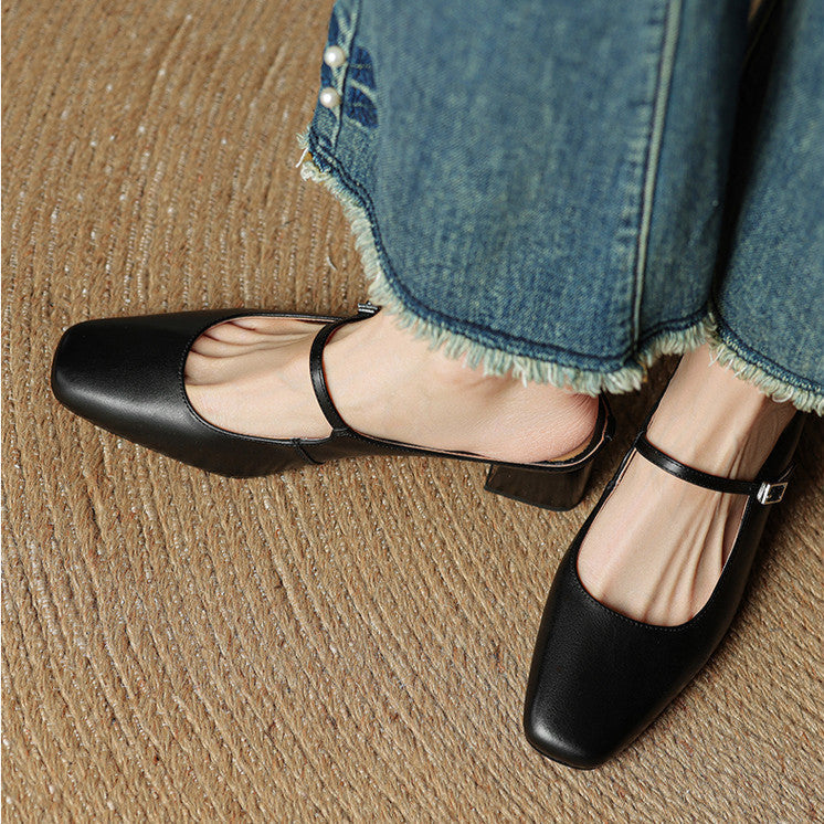Alicia | Leather Mary Jane Mules