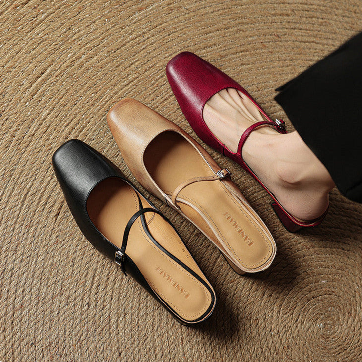 Alicia | Leather Mary Jane Mules