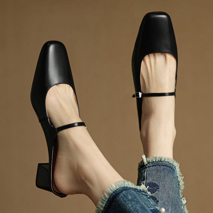 Alicia | Leather Mary Jane Mules