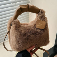 Women’s Plush Faux Fur Shoulder Bag – Soft Winter Handbag
