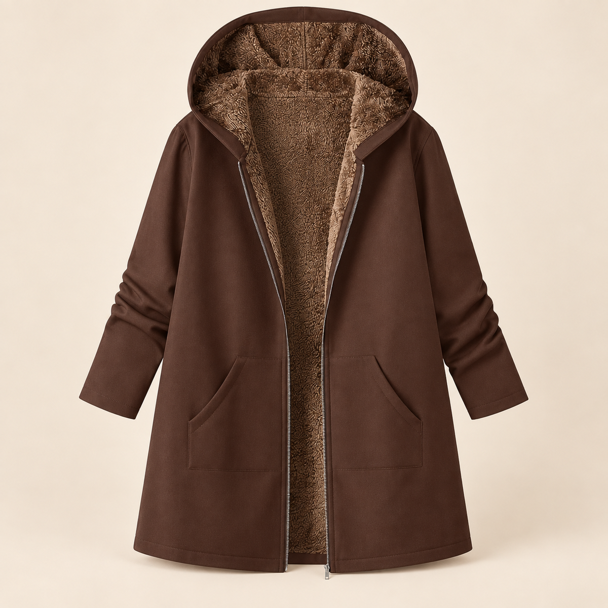 Josefin | Cozy Sherpa-Lined Hooded Coat - 7