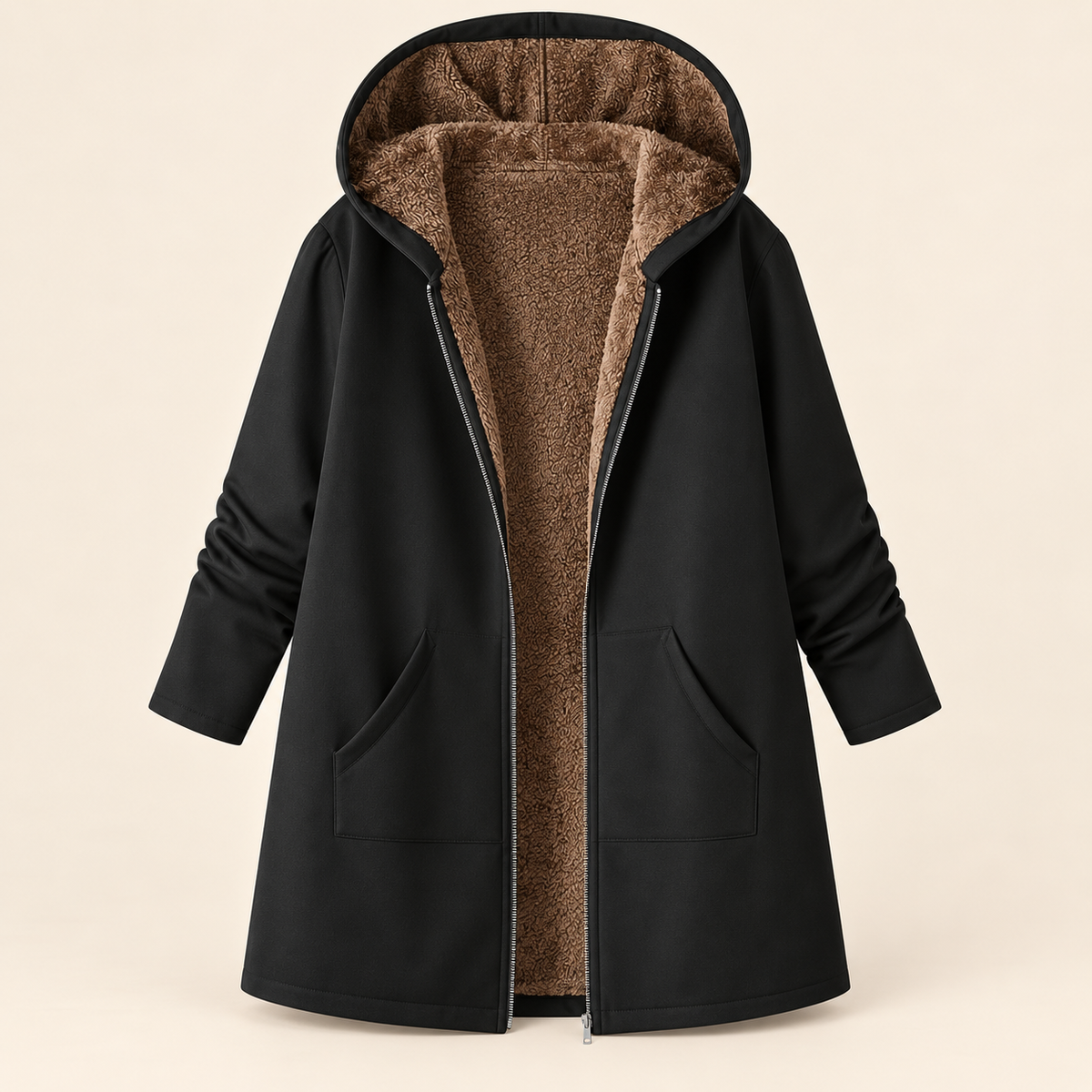 Josefin | Cozy Sherpa-Lined Hooded Coat - 4