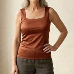 Roxanne Built In Comfort Bra Tanktop in Coffee